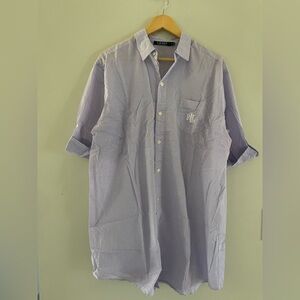 Ralph Lauren His Shirt Lavender Checkered Sleepshirt Pajamas